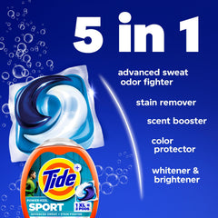 Tide cápsula dentro del tambor en uso que facilita dosis sin medir