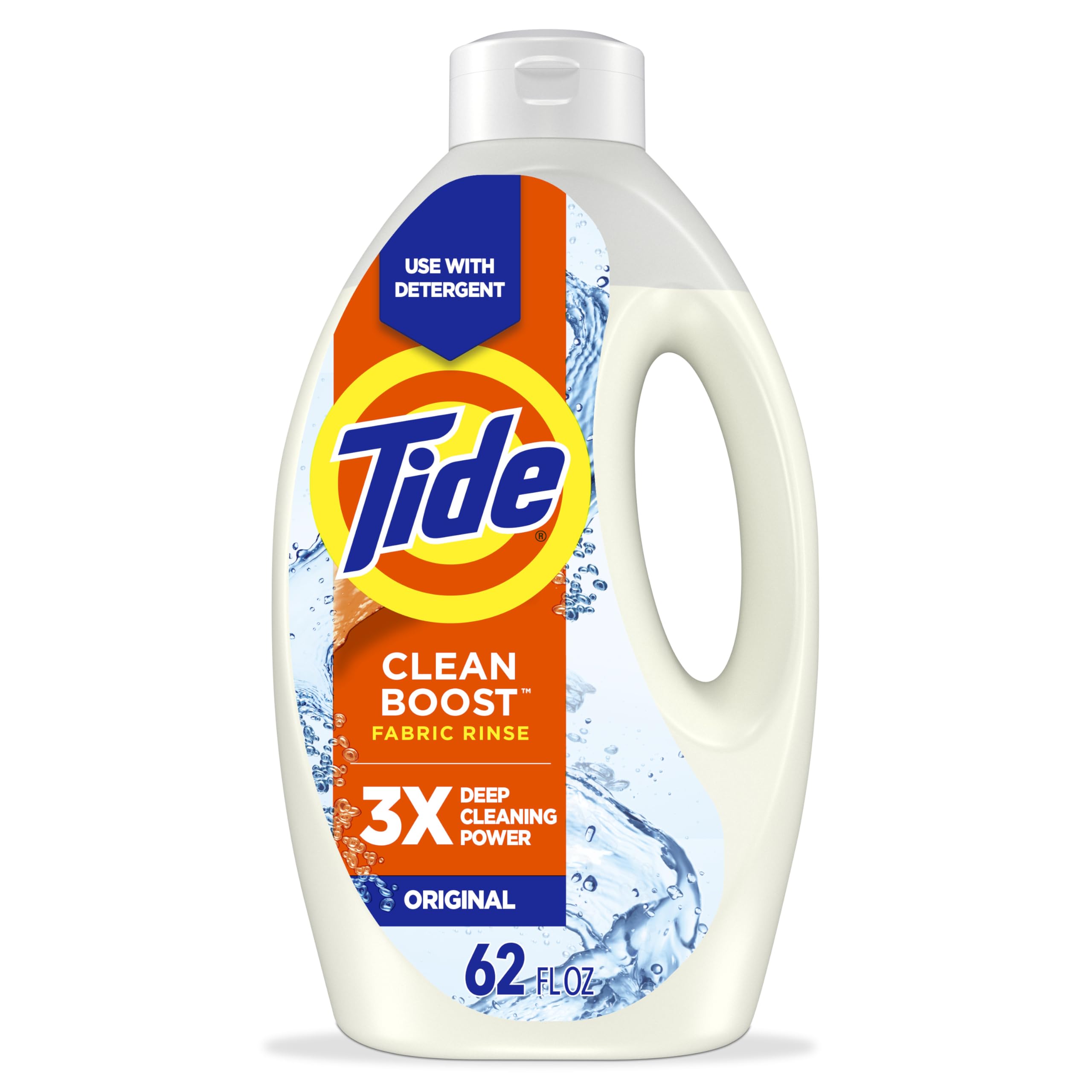 Tide Clean Boost frente del envase mostrando diseño y facilidad de vertido