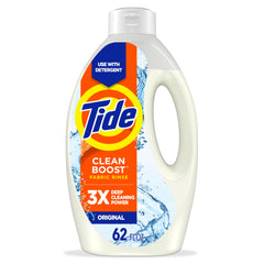 Tide Clean Boost frente del envase mostrando diseño y facilidad de vertido