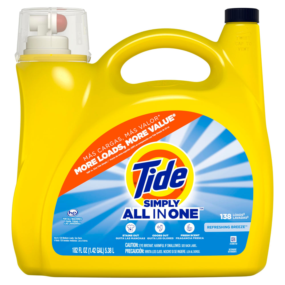 Tide botella comparada con objetos para visualizar tamaño