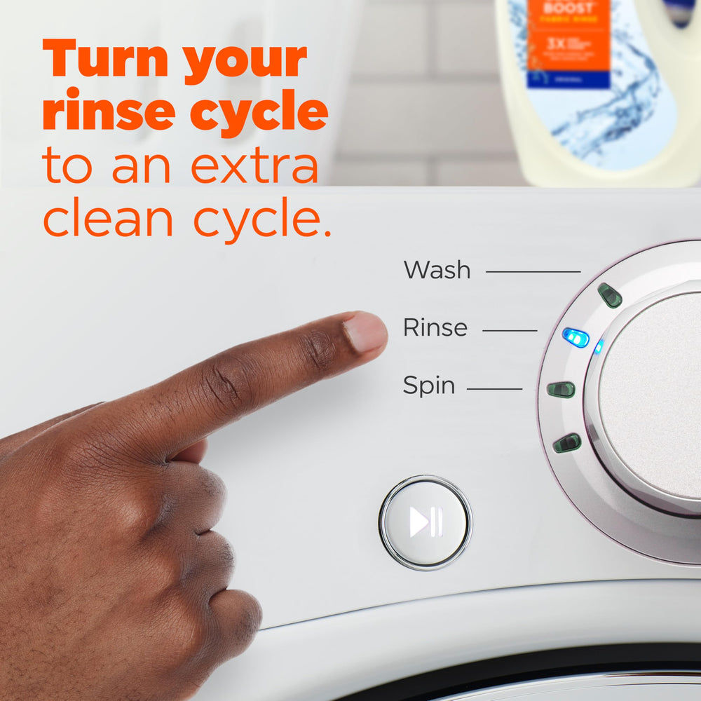 Tide Clean Boost comparación de fibra antes y después, reduce residuos visibles