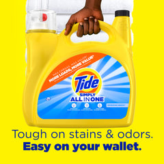 Tide etiqueta con instrucciones y beneficios para uso claro