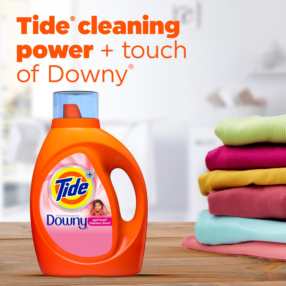 Botella de Tide con Downy con vaso medidor para dosificación precisa
