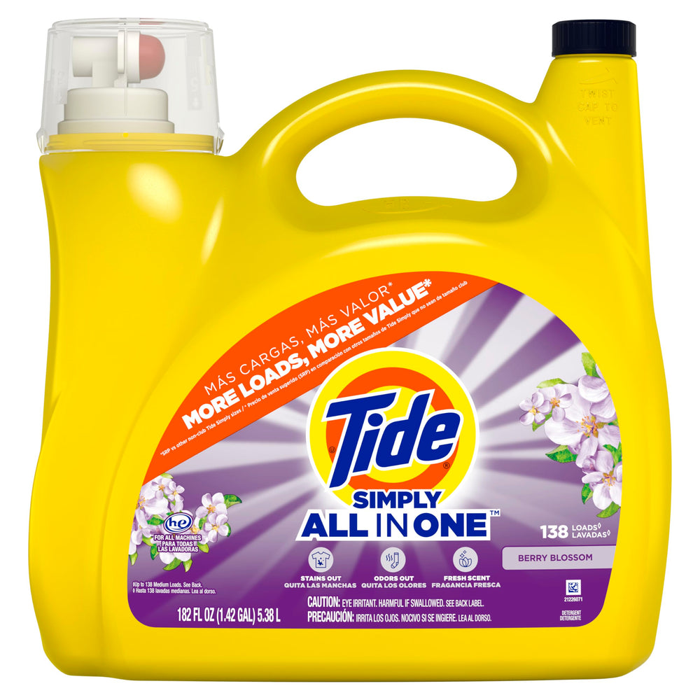 Tide envase colocado en repisa de lavandería para organización y conveniencia