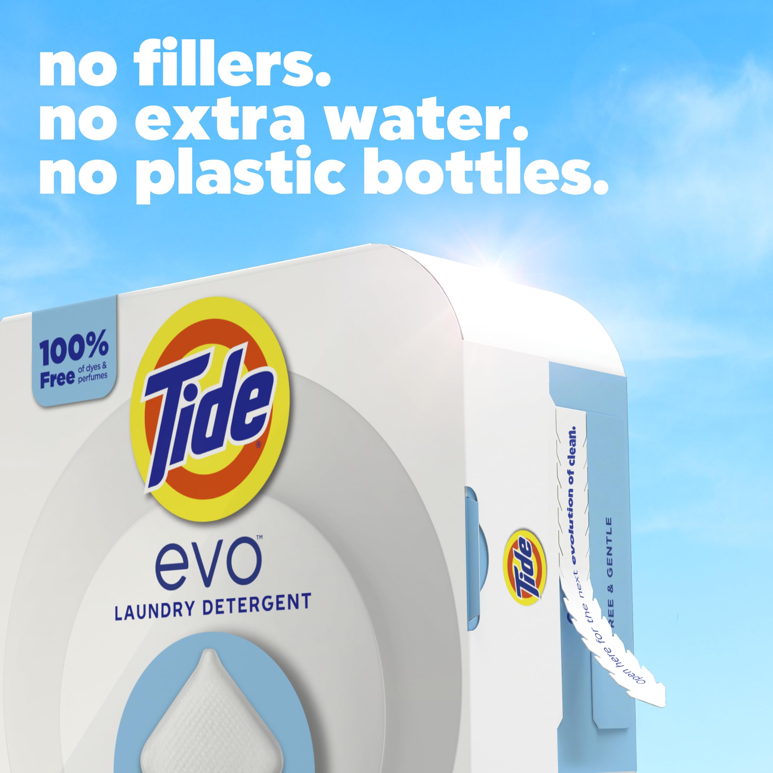 Tide evo comparación de tamaño en mano, compacto y portátil