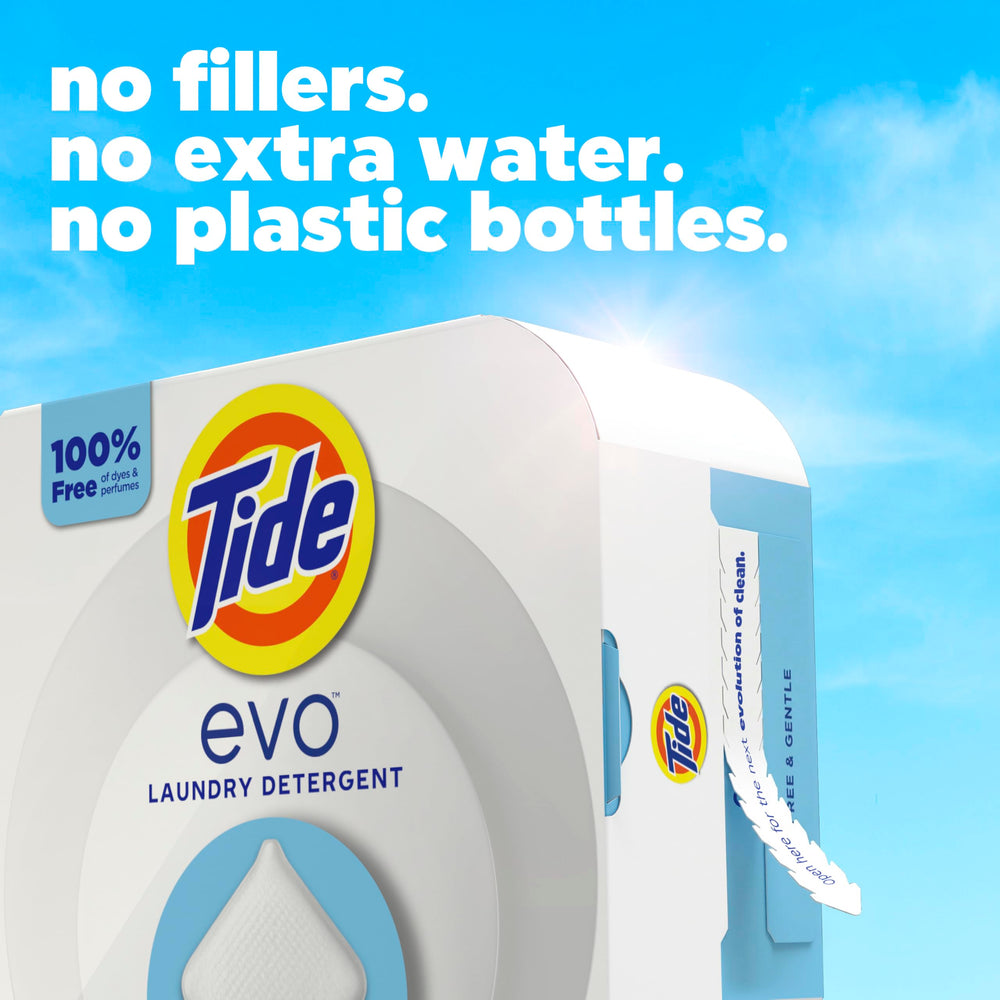 Tide evo comparación de tamaño en mano, compacto y portátil
