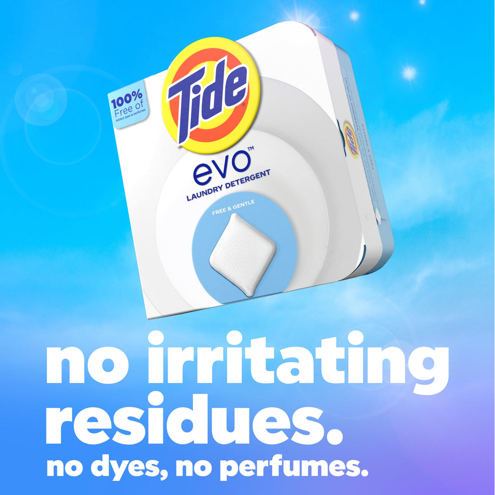 Tide evo etiqueta hipoalergénica legible, seguridad para piel sensible