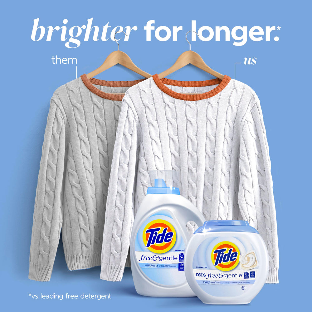 Tide primera plano del líquido detergente, textura concentrada protectora