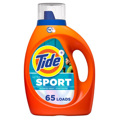 Tide botella frontal mostrando etiqueta y rendimiento para limpieza potente