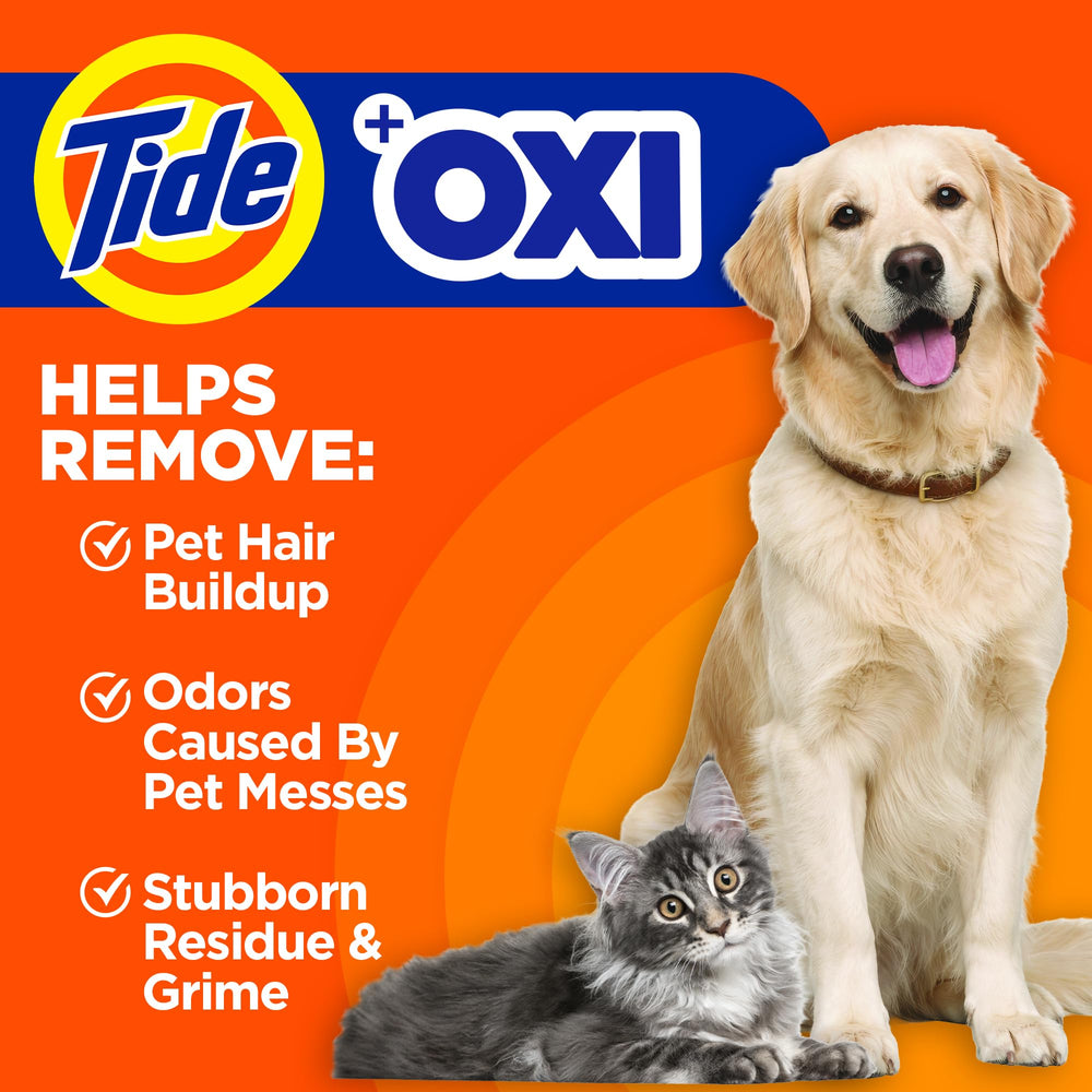 Tide polvo en primer plano con textura de rápido disolvente y acción