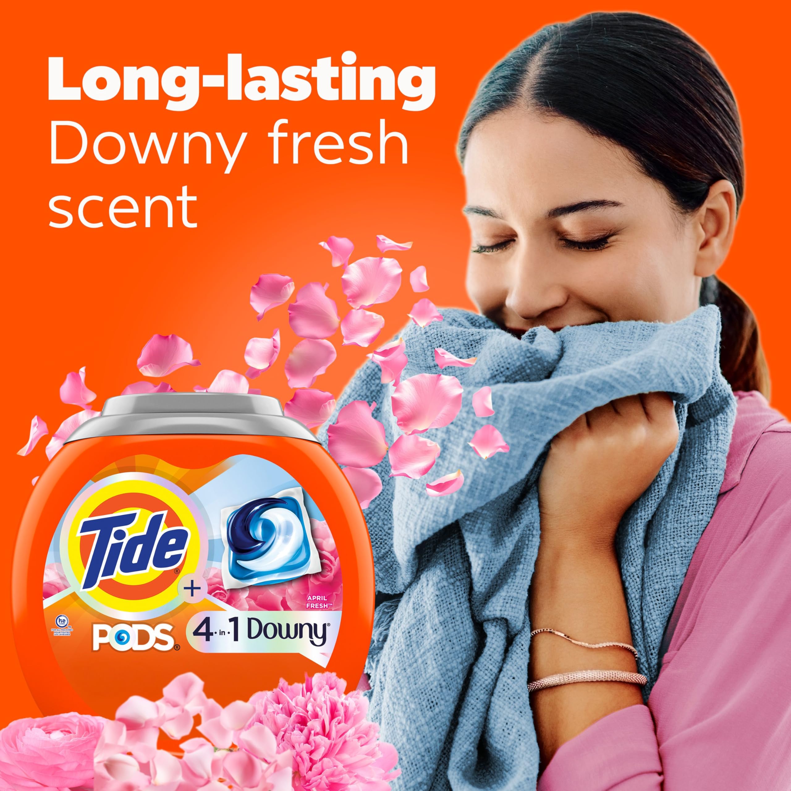 Tide cápsula vista cercana con diseño 4 en 1 para eficacia