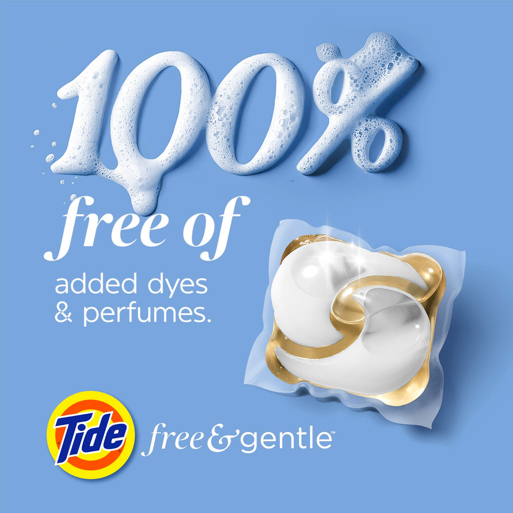 Tide envase abierto con cápsulas para visualizar almacenamiento seguro