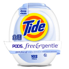 Tide envase frontal 102 unidades mostrando cantidad y diseño práctico