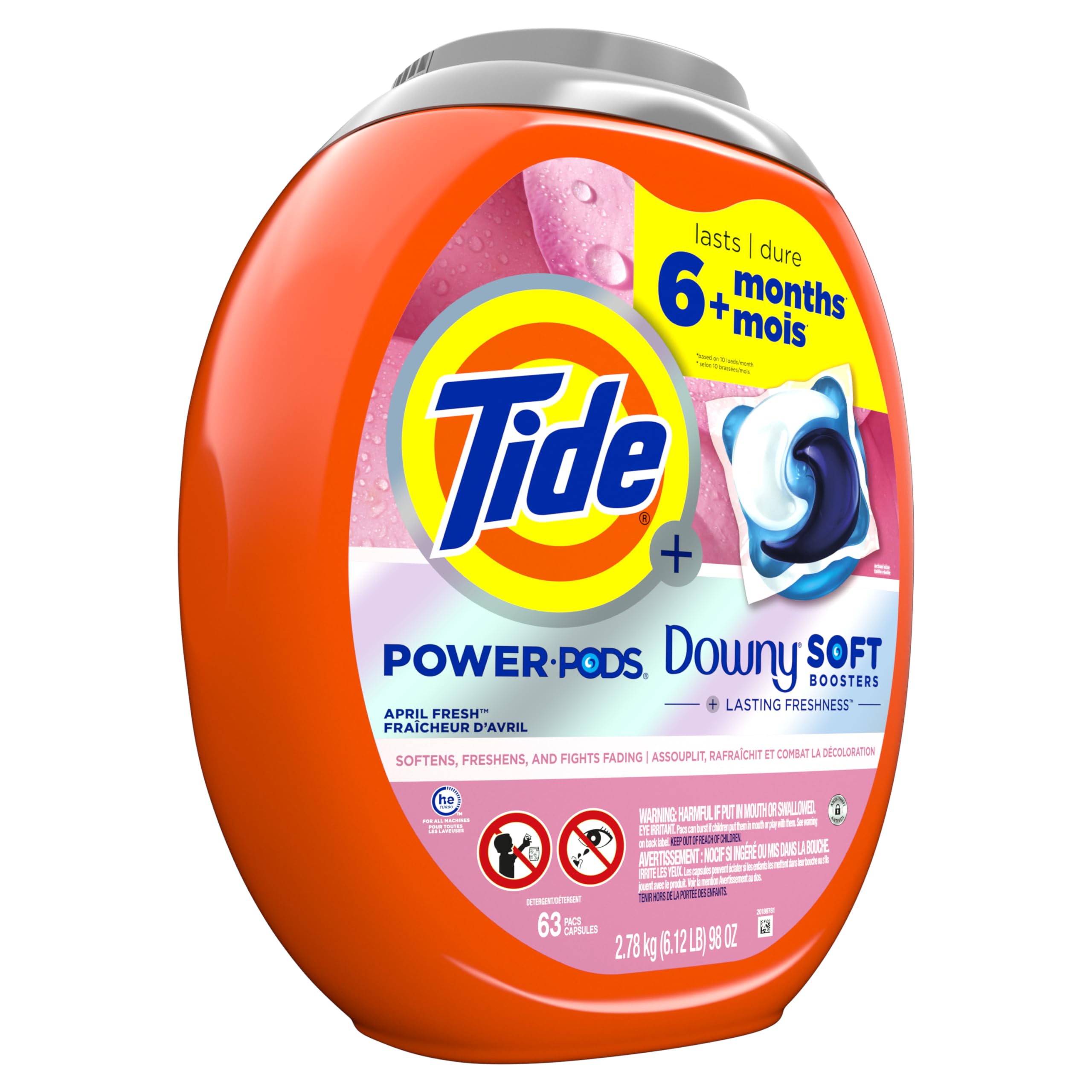 comparación de tamaño Tide Power PODs versus POD regular mostrando mayor poder de limpieza
