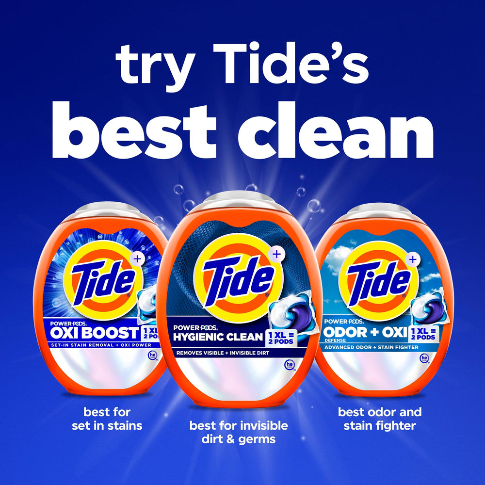 Tide etiqueta con ingredientes y instrucciones para uso seguro