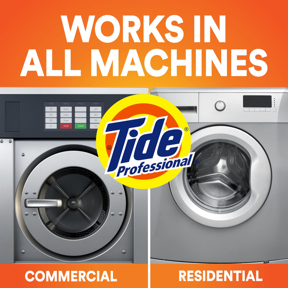 P&G PROFESSIONAL tide pro being added to a commercial washer showing workflow efficiency