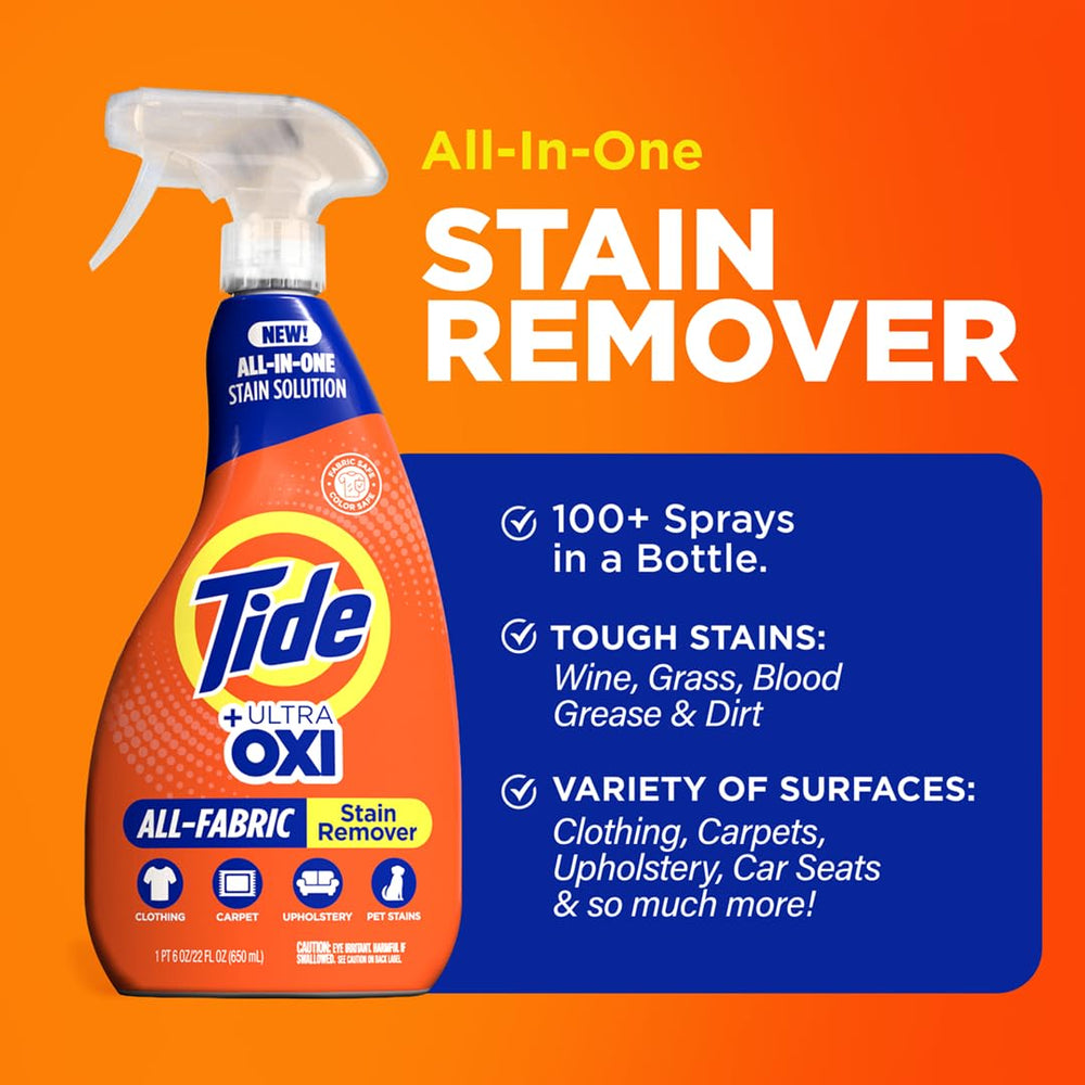 Tide aplicando en camisa manchada para remover derrame rápido
