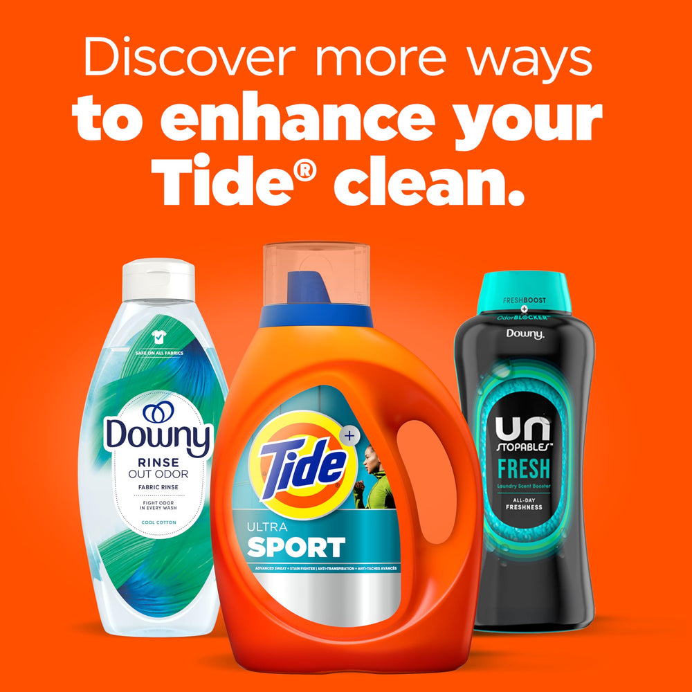 Tapa transparente de Tide usada como medidor para verter sin desperdicio
