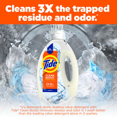 Tide Clean Boost textura líquida en primer plano que facilita enjuague profundo