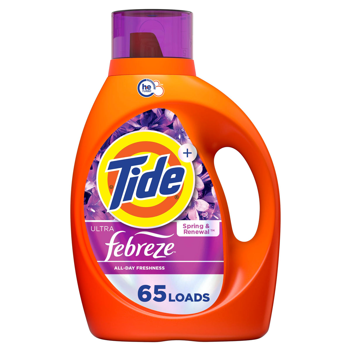 Tide envase frontal mostrando etiqueta y volumen para limpieza eficaz