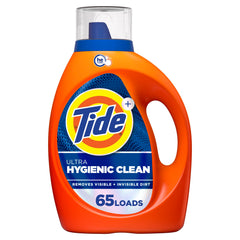 Tide frasco frontal mostrando etiqueta y beneficio de limpieza profunda