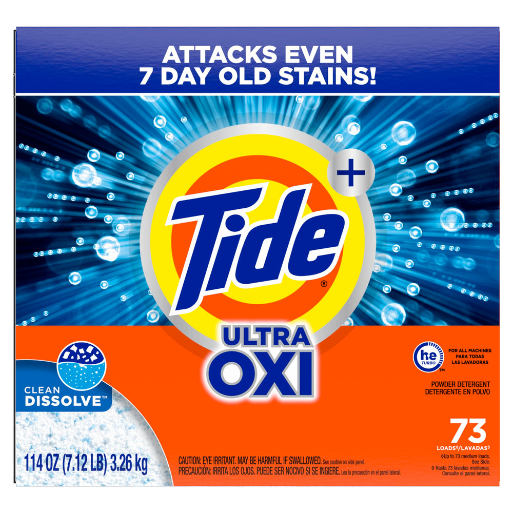 Tide Ultra OXI Powder ambiente doméstico mostrando ropa limpia y fresca