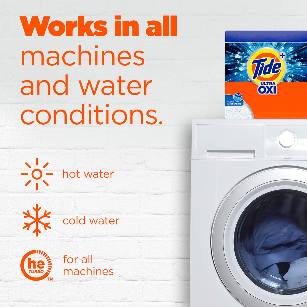 Tide Ultra OXI Powder detalle de fibras tratadas con mejor penetración