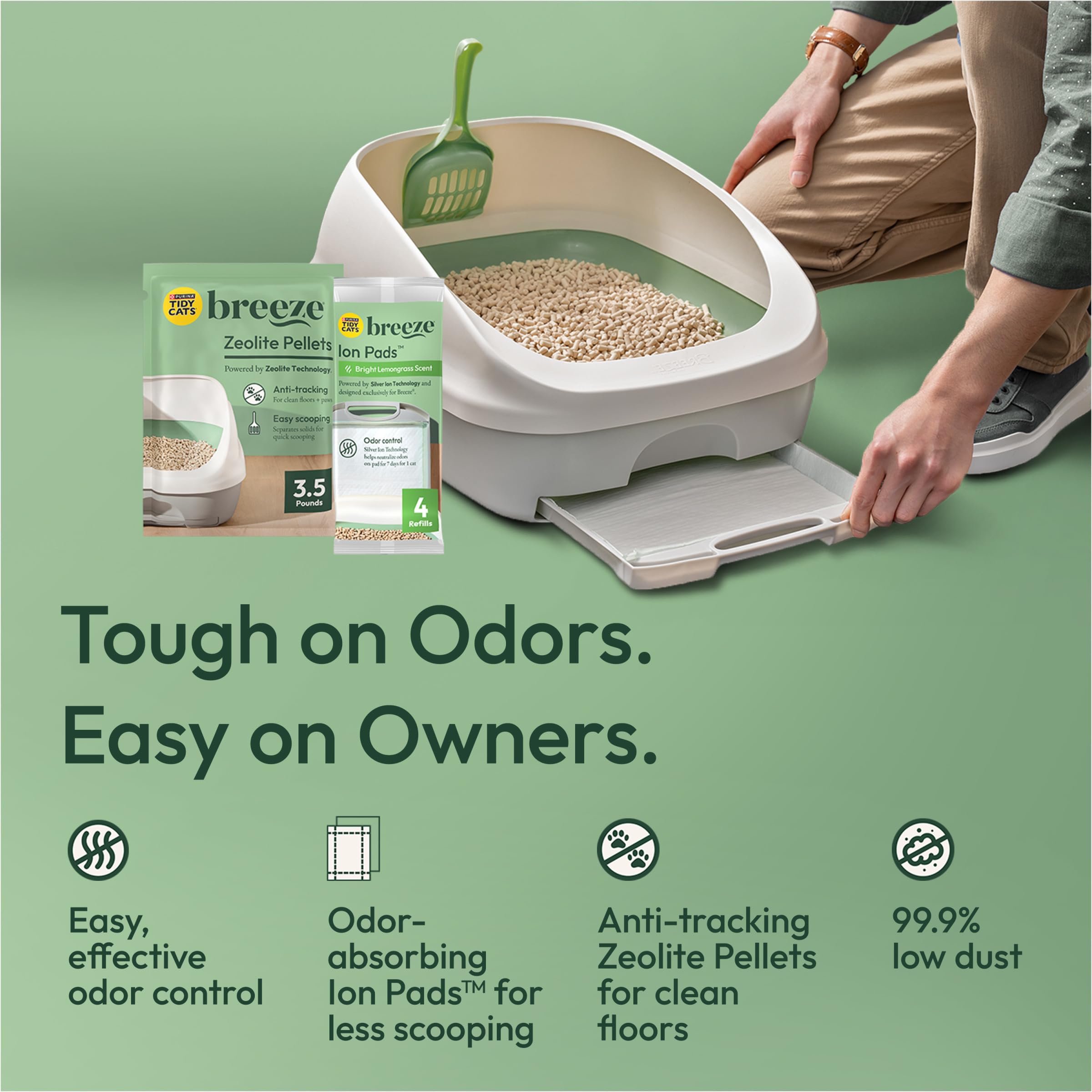 Purina Tidy Cats varios paquetes apilados listos para reemplazo rápido