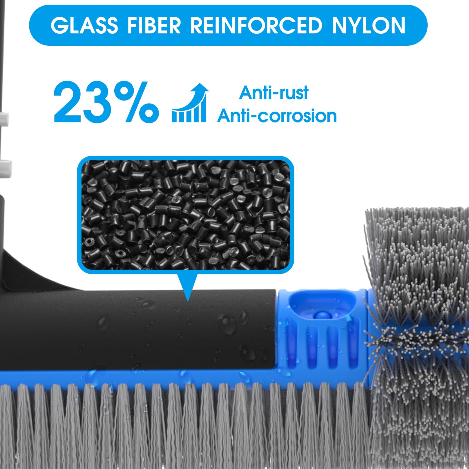 TidyMister brush cleaning pool steps and corners showing precise reach benefit