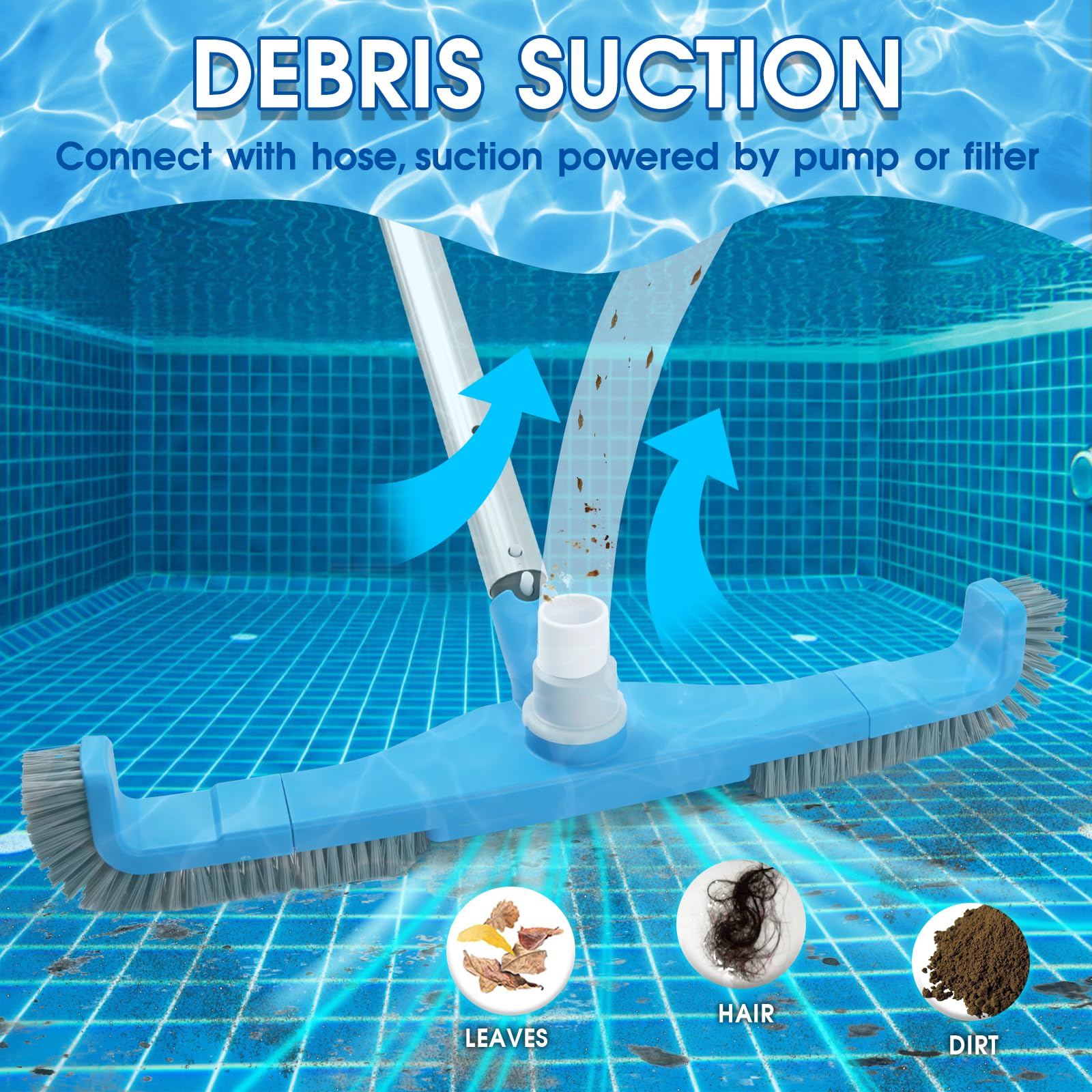 TidyMister swivel hose connection detail for tangle-free suction and mobility