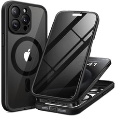 TIESZEN funda frontal para iPhone 15 Pro Max, ajuste seguro y acabado negro