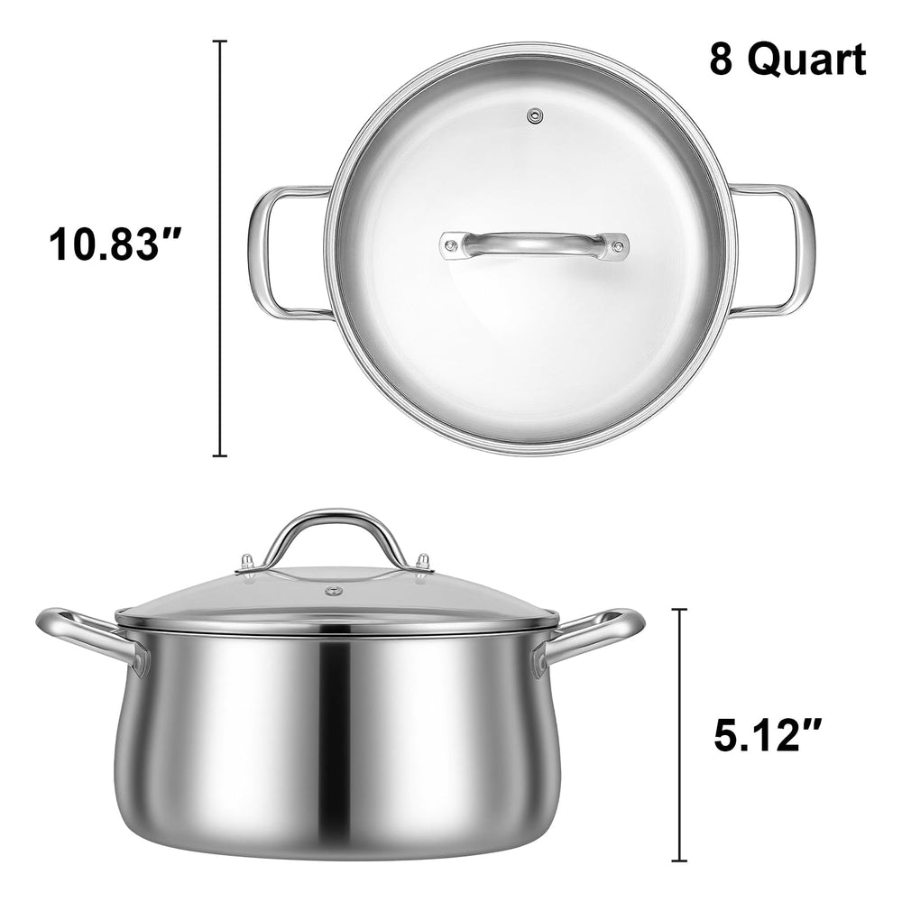 tifanso primer plano del interior de acero 18/8 para cocinar seguro
