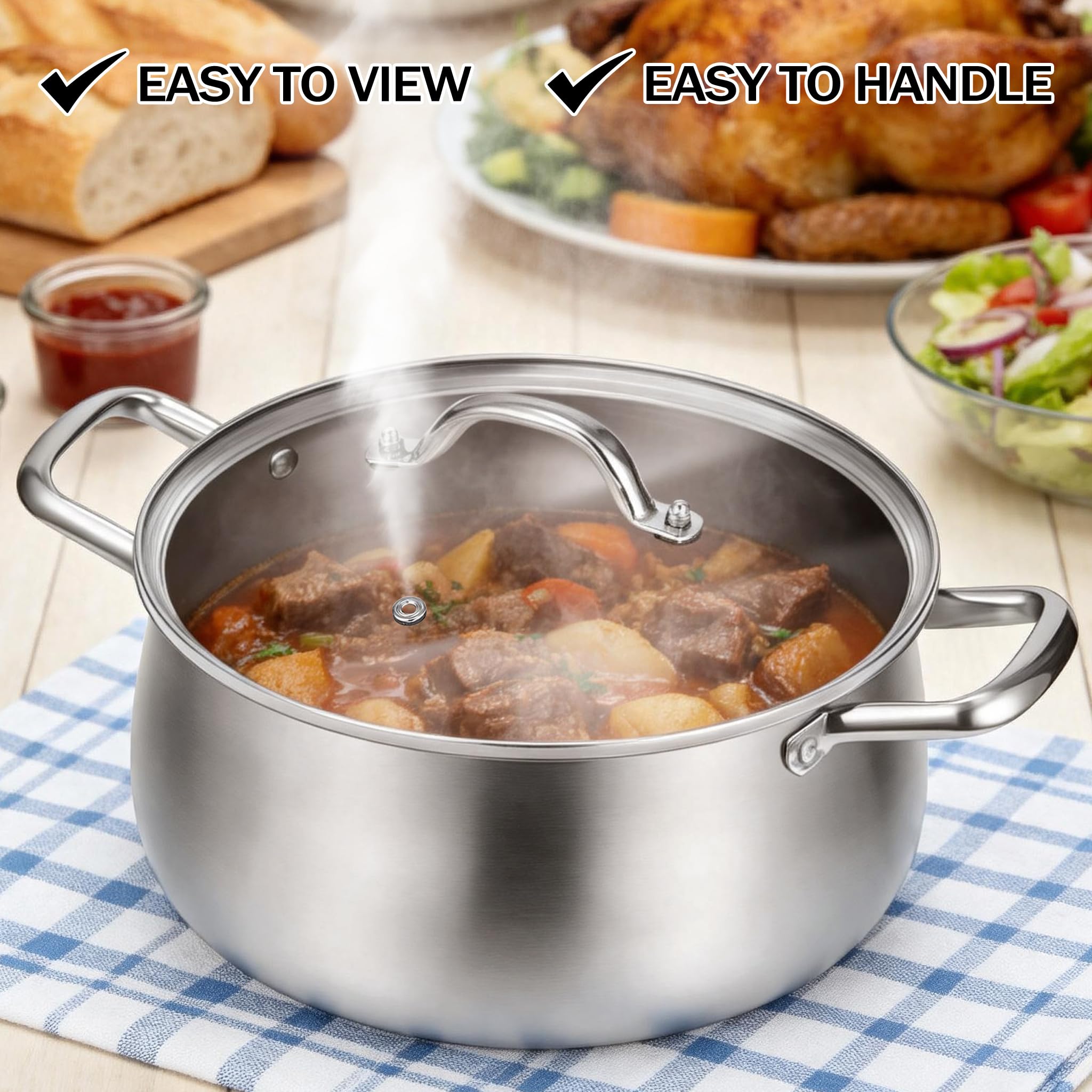 tifanso olla en uso cocinando sopa, ideal para reuniones familiares
