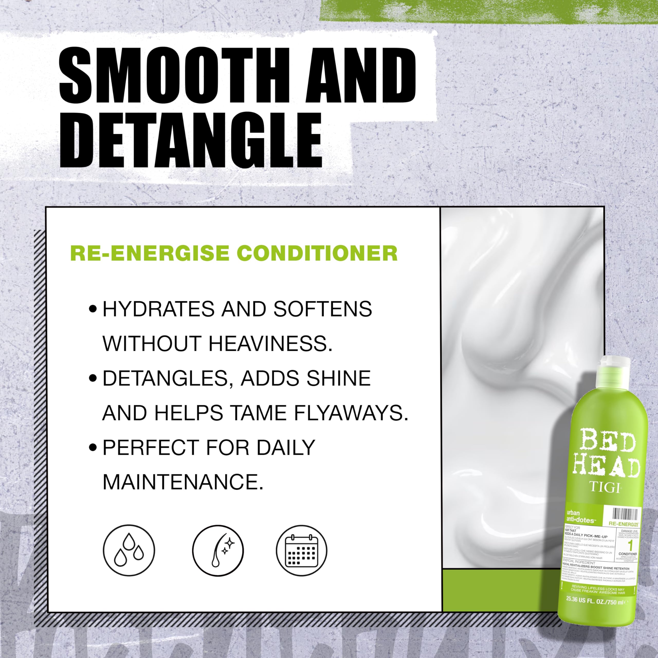 TIGI Bed Head comparación de tamaño 25.36 fl oz para evaluar cantidad