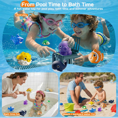 Tikduck niños usando set en piscina mejorando inmersiones y diversión