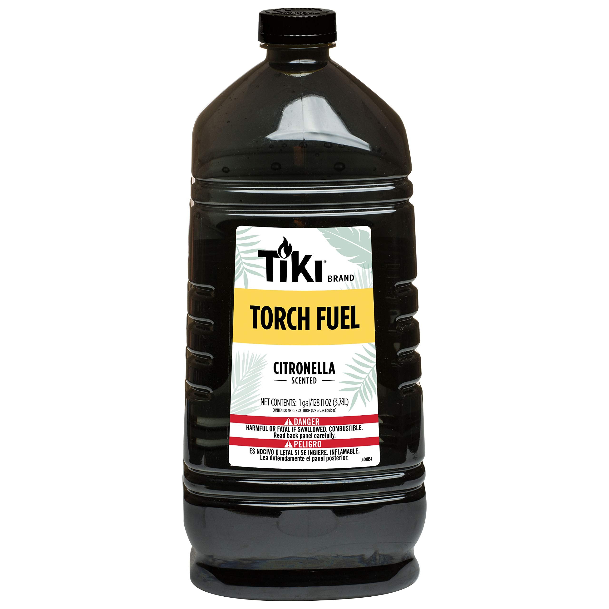 TIKI botella de 1 galón vista frontal mostrando diseño fácil de verter y capacidad