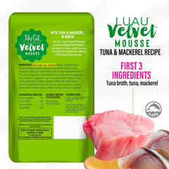 Tiki Cat pouch abierto servido en plato, conveniencia y ración controlada