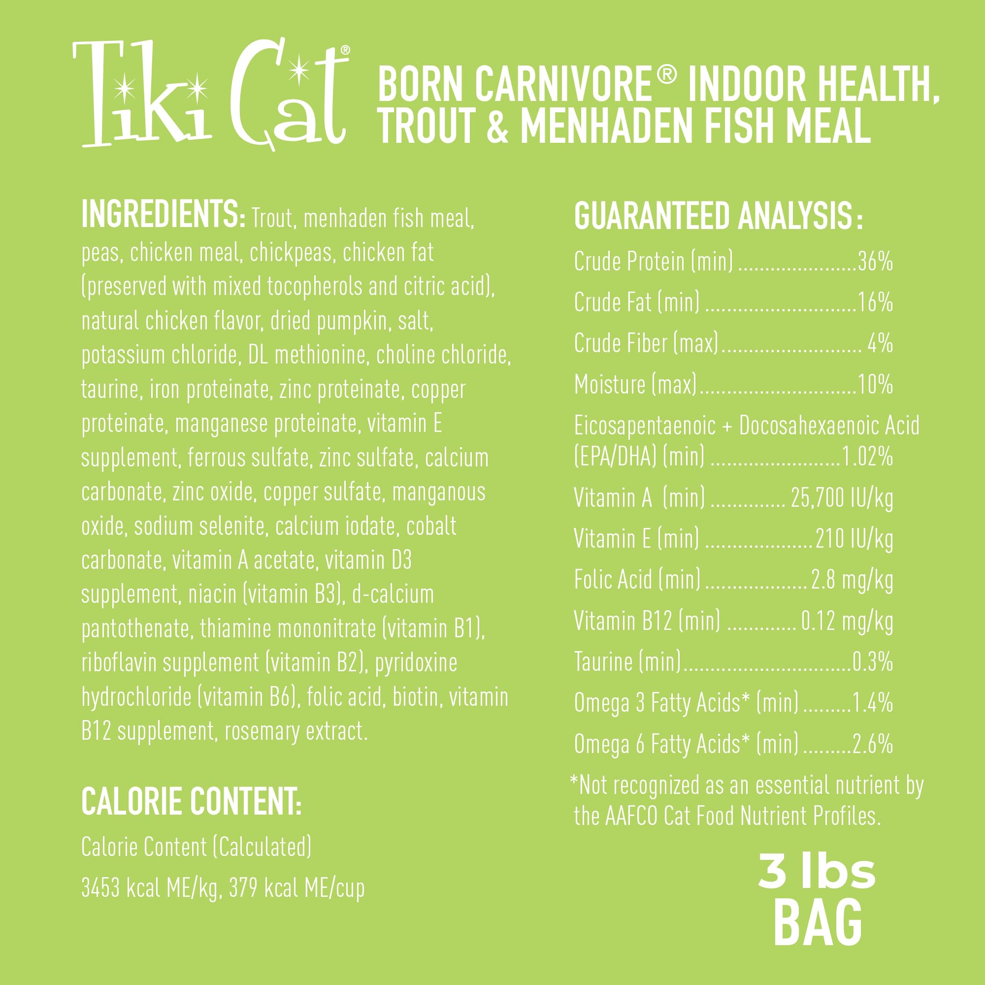 Detalle de textura de las croquetas Tiki Cat, alta proteína y crocancia visible