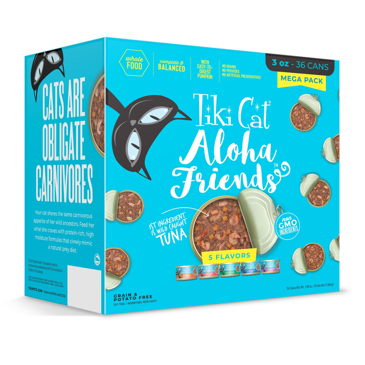 TIKI PETS empaque frontal del Mega Pack, variedad práctica