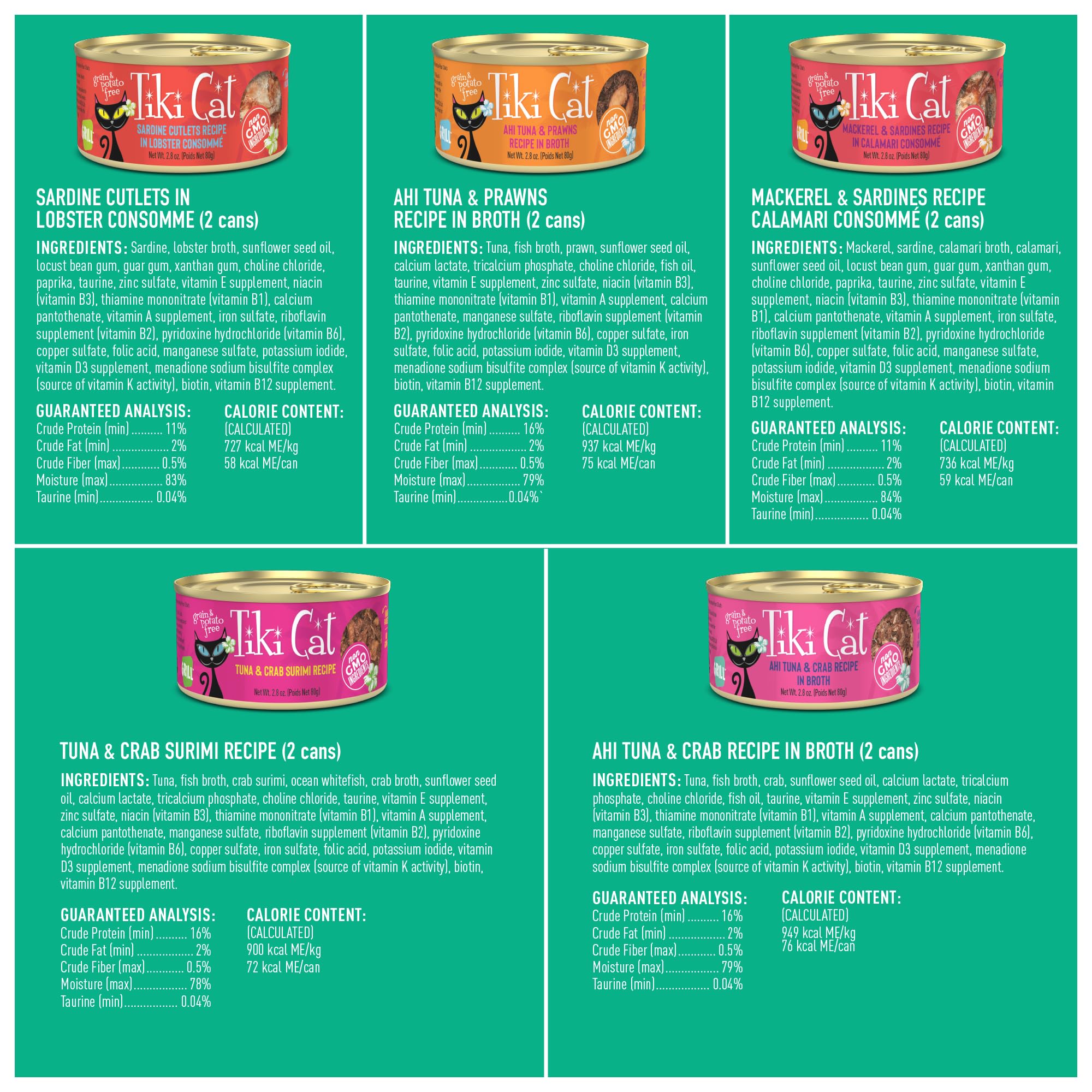 TIKI PETS lata abierta con comida húmeda mostrando contenido