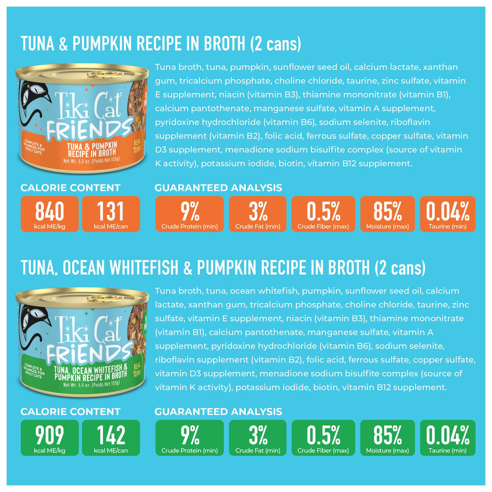 TIKI PETS lata abierta con caldo que aporta hidratación visible