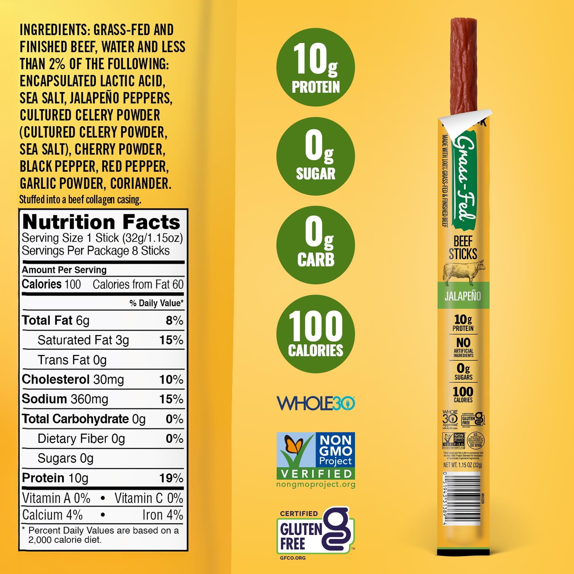 Etiqueta Tillamook con lista de ingredientes y sellos Non‑GMO y Whole30
