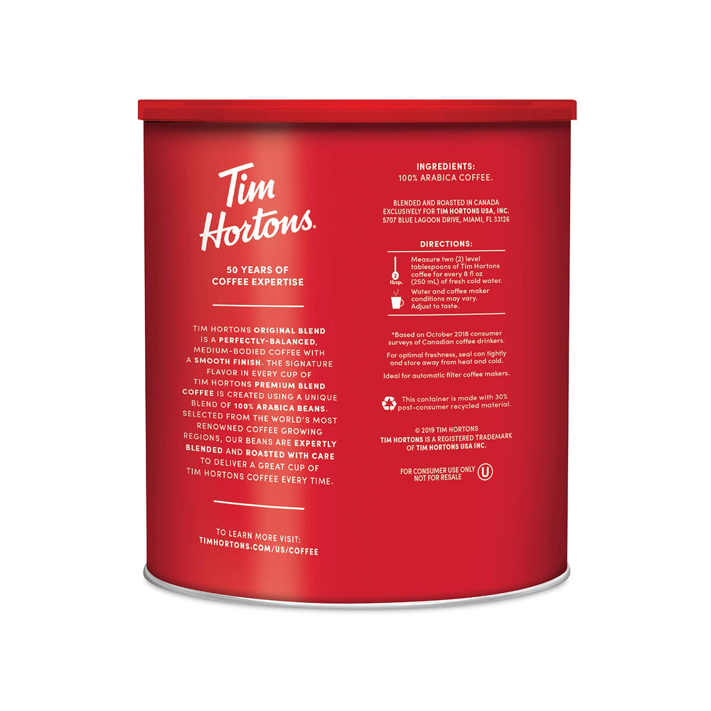 Tim Hortons primer plano del café molido que destaca textura y frescura aromática