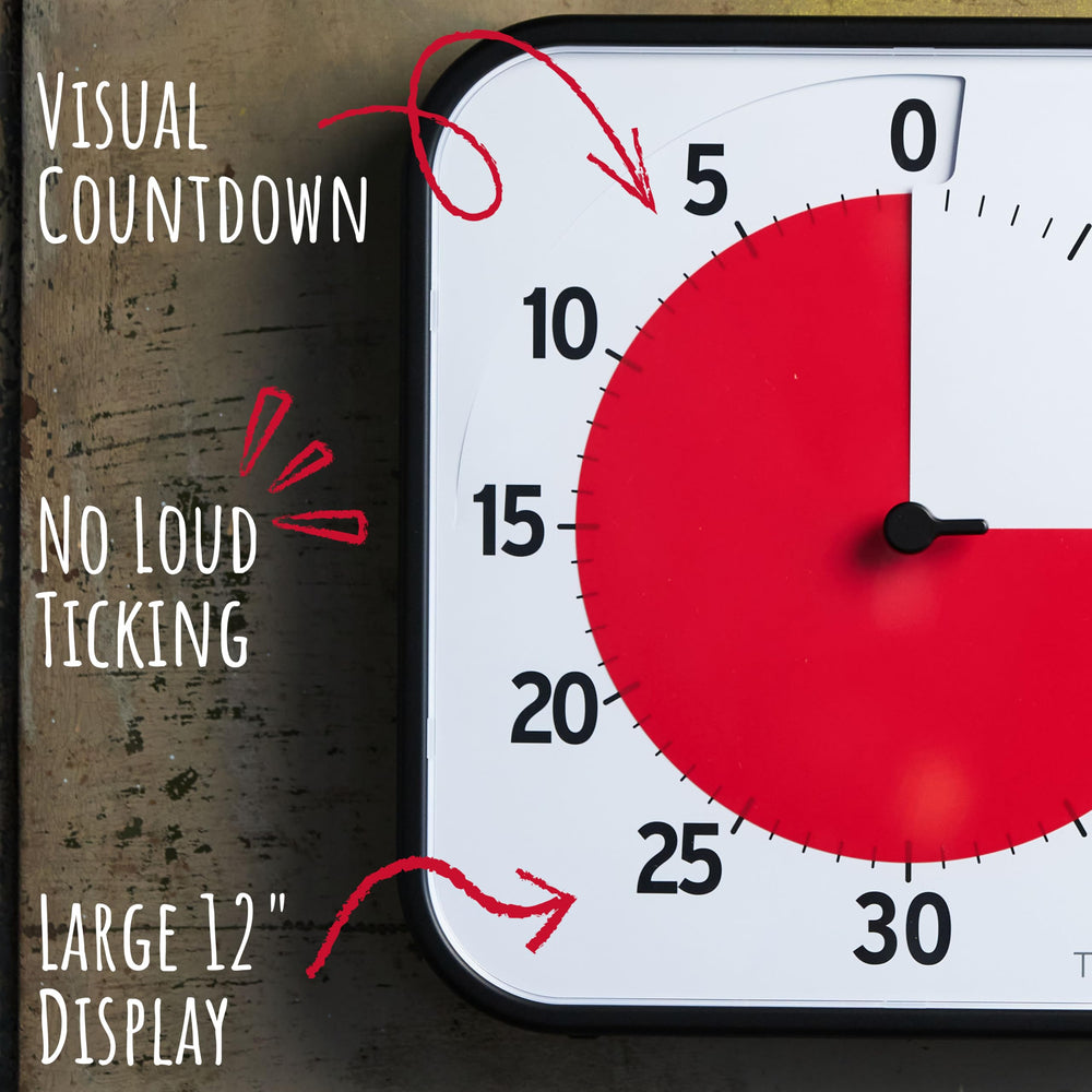 TIME TIMER detalle del disco rojo mostrando tiempo restante visualmente
