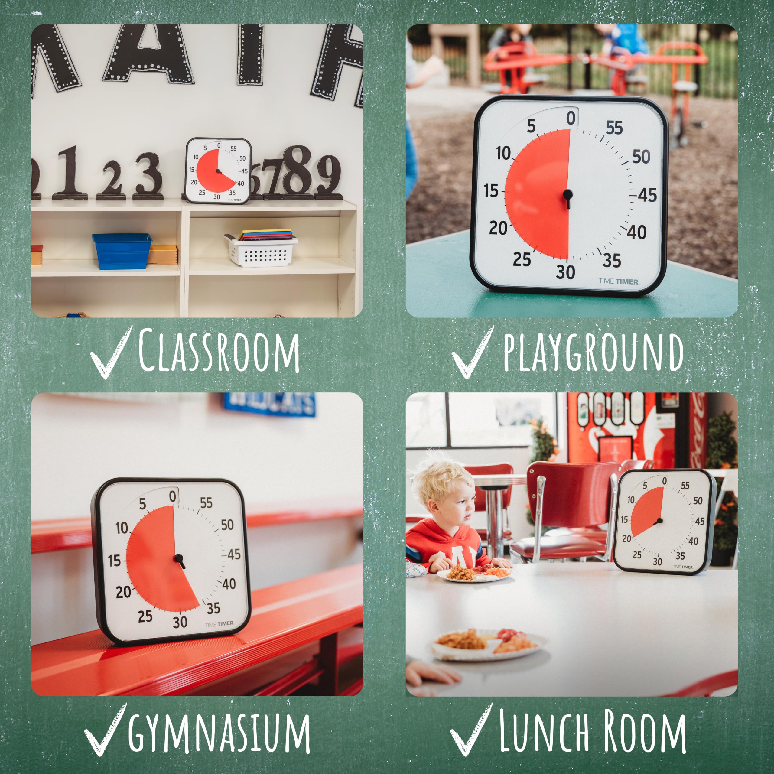 TIME TIMER comparación de tamaño junto a objetos para visualizar escala