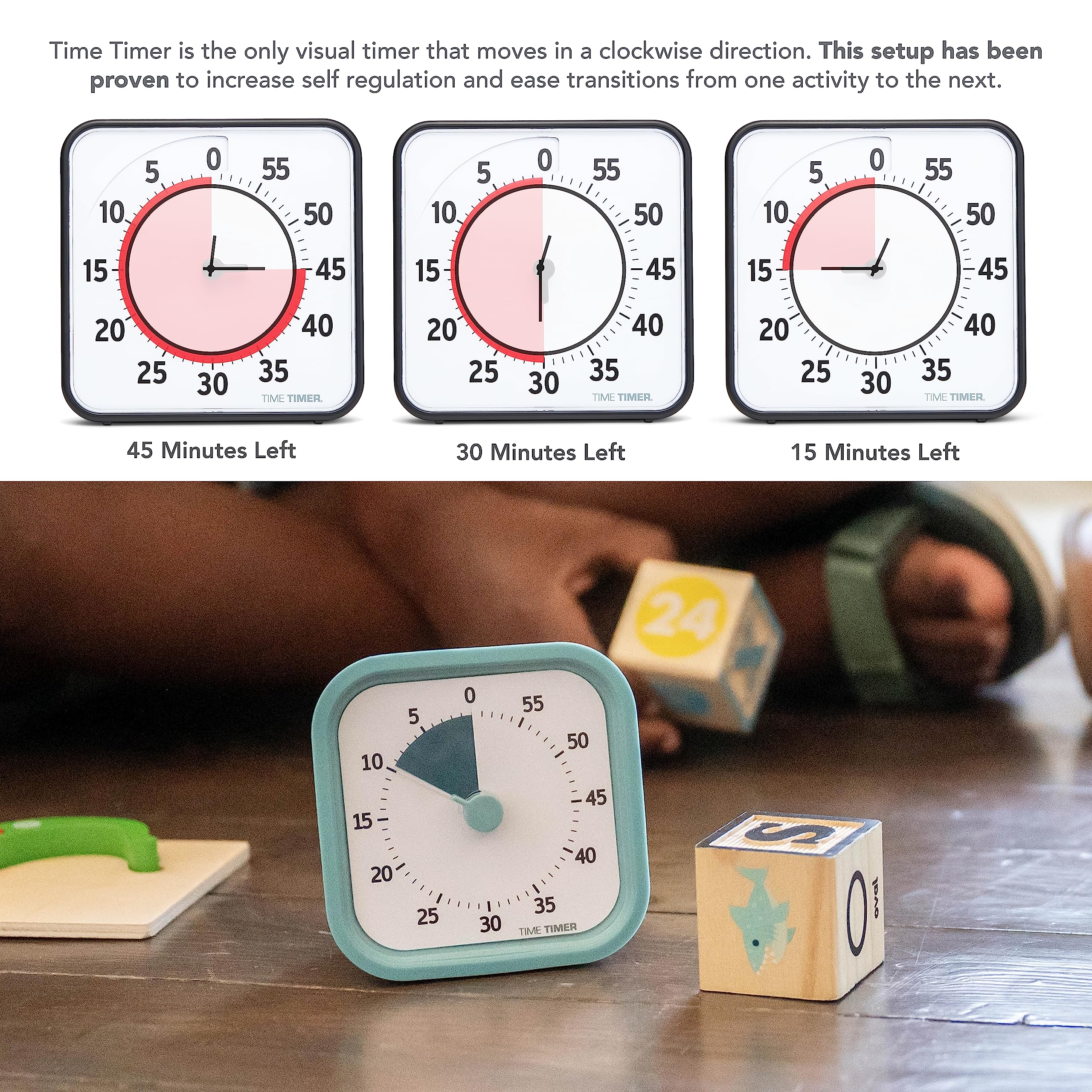 TIME TIMER comparado con objeto cotidiano para entender tamaño compacto