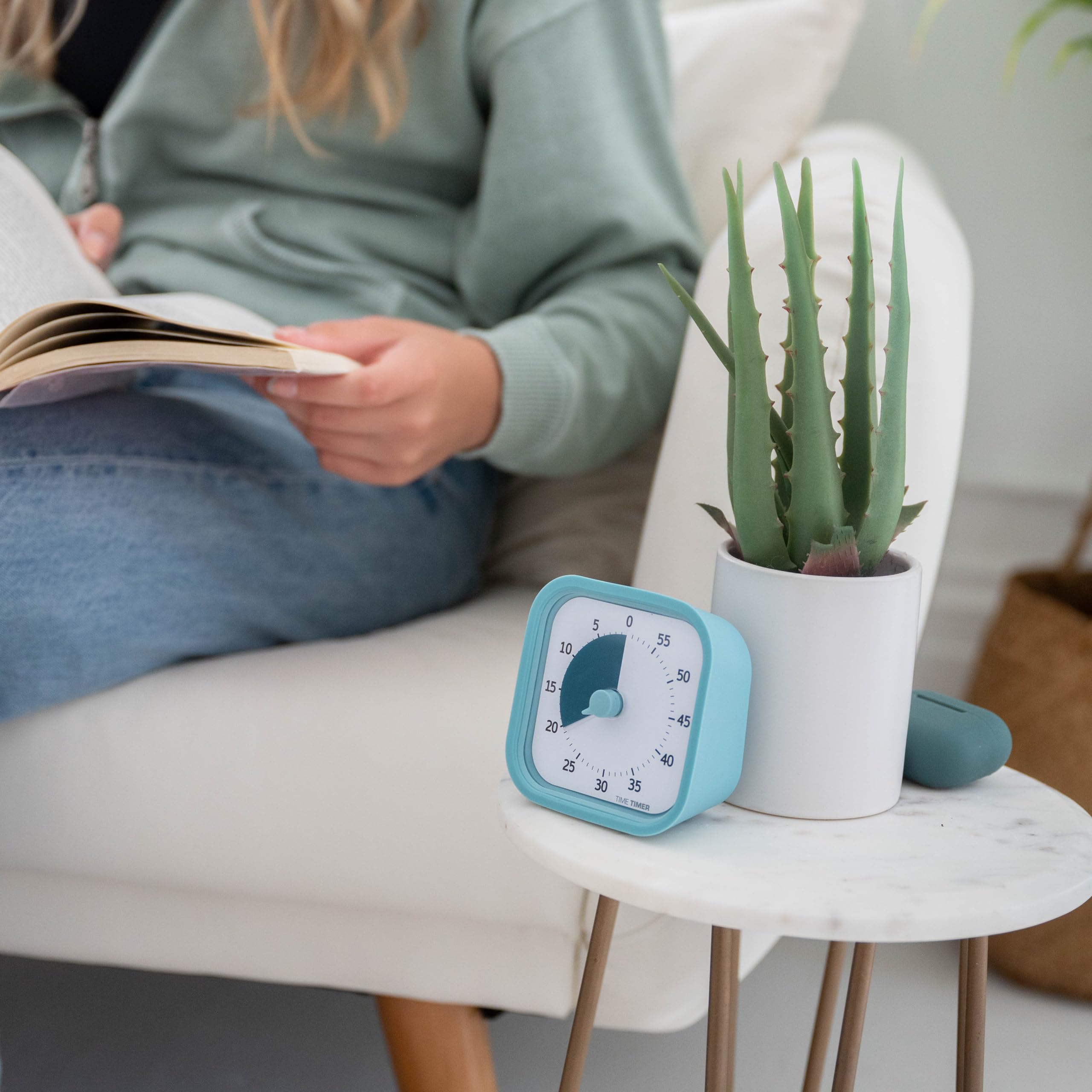 TIME TIMER vista trasera con opción de alerta para ambientes silenciosos