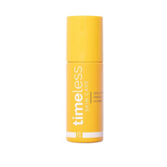 Timeless envase frontal del sérum mostrando etiqueta clara y beneficios