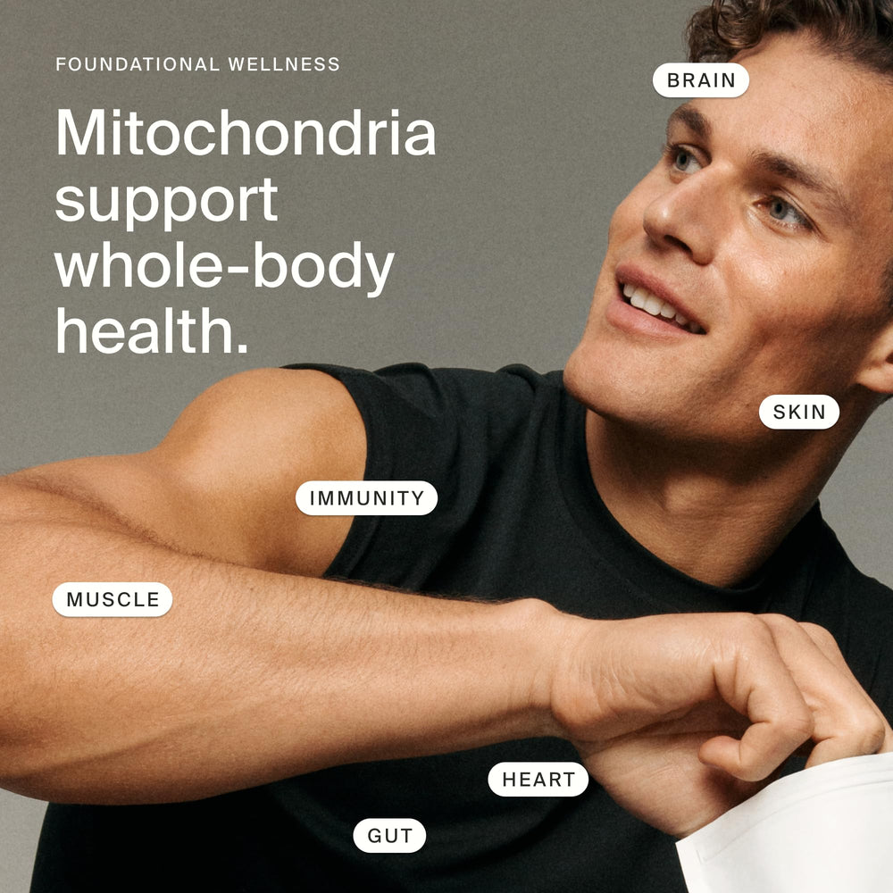 Timeline Mitopure persona activa usando suplemento para apoyo muscular durante ejercicio