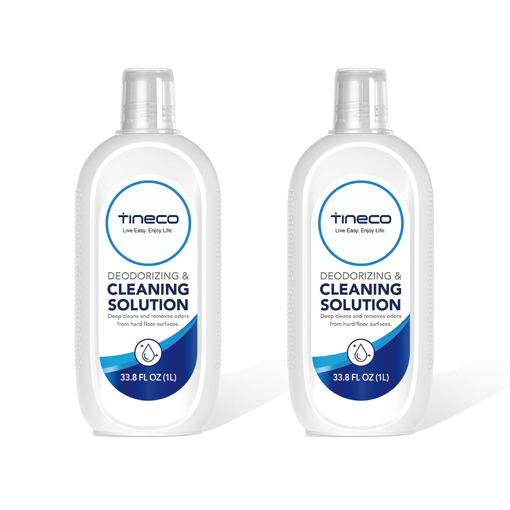 Tineco envase frontal 2L mostrando etiqueta y compatibilidad, limpieza eficaz